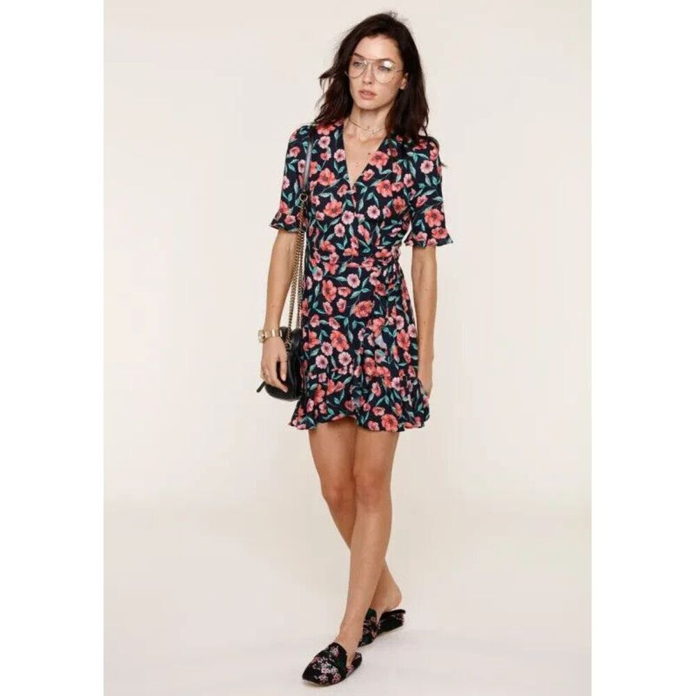 Heartloom X Revolve Midori Dress XS Wrap Belted Floral Feminine Preppy Boho Chic